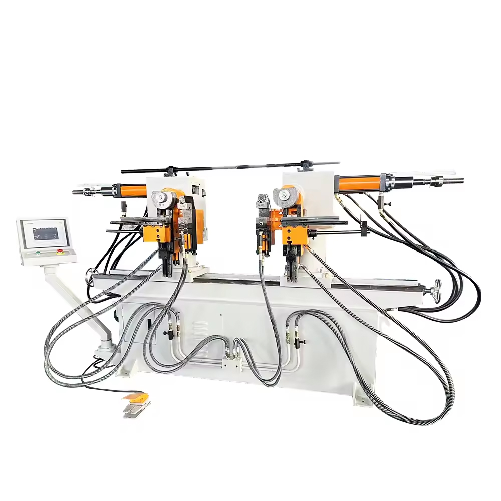 Three-dimensional Pipe Bending Machine Stainless Steel 38CNC Hydraulic Iron Pipe Semi-automatic Double-head Bending Machine