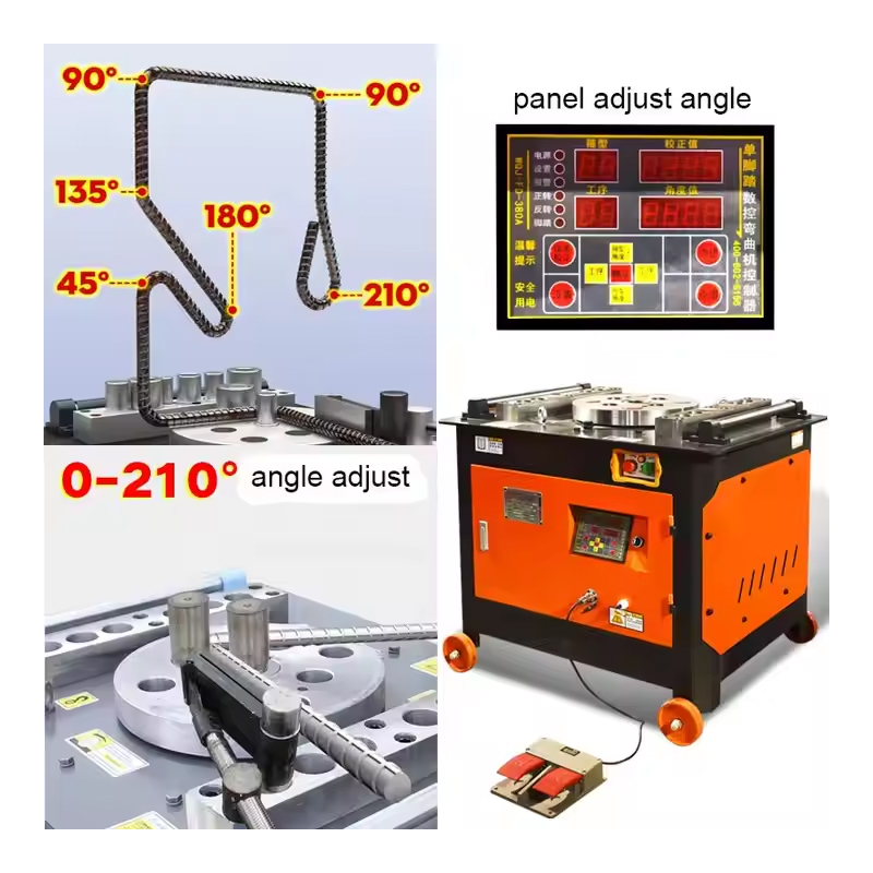 Steel Bending Machine Rebar Bending Machine Portable Reinforcing Metal Steel Bar Bender