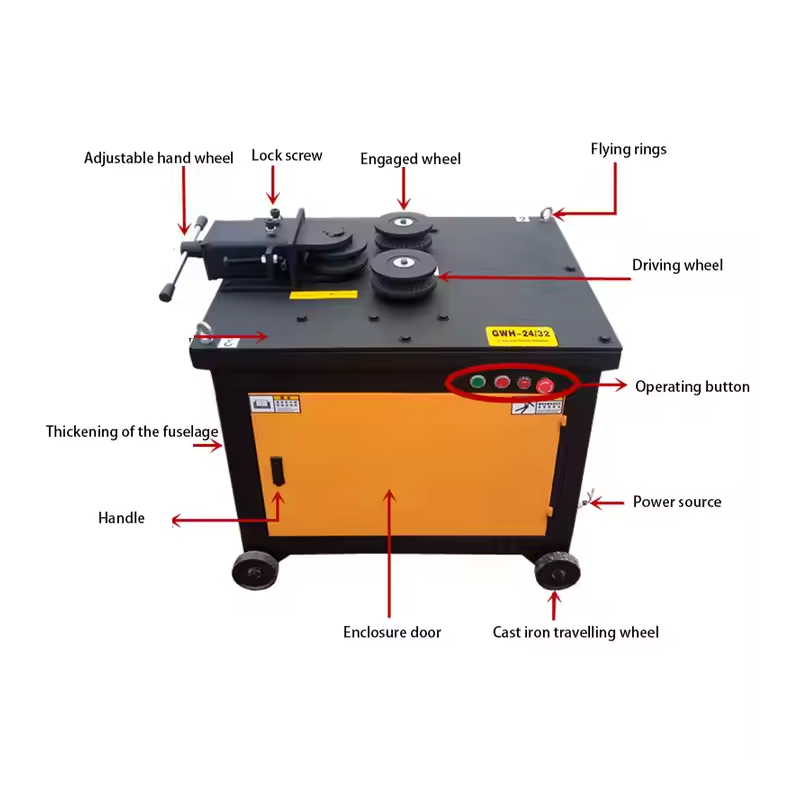 6-25mm Spiral Reinforcing Steel Bar Arc Bender Wrought Iron Bar Rolling Machine Rebar Bending Machine