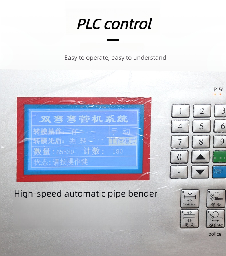Three-dimensional Pipe Bending Machine Stainless Steel 38CNC Hydraulic Iron Pipe Semi-automatic Double-head Bending Machine
